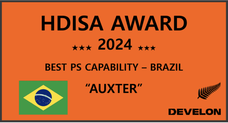 Auxter é reconhecida como a Melhor Dealer de 2024 no Brasil pela Develon!
